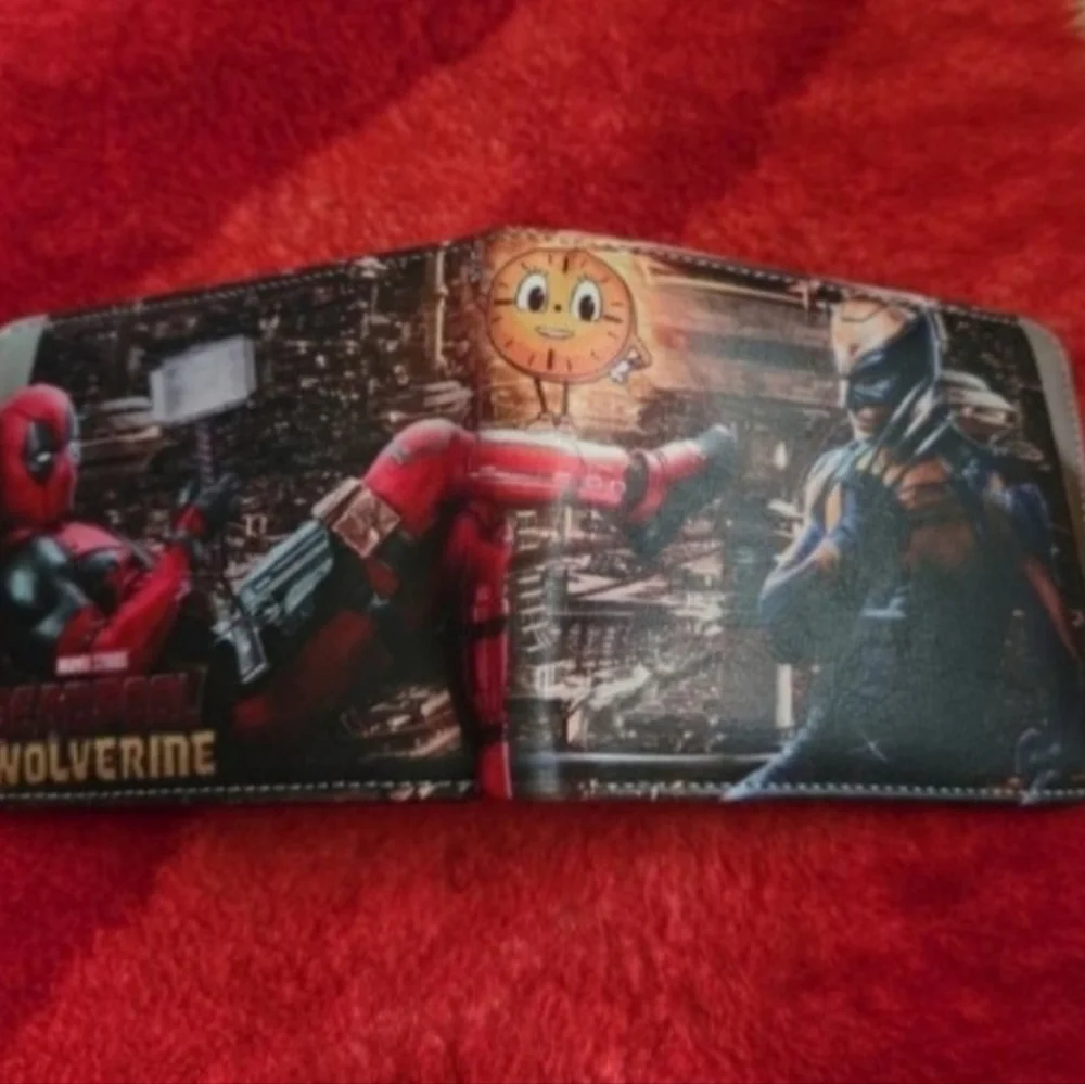 New Deadpool wolverine marvel anime manga leather wallet